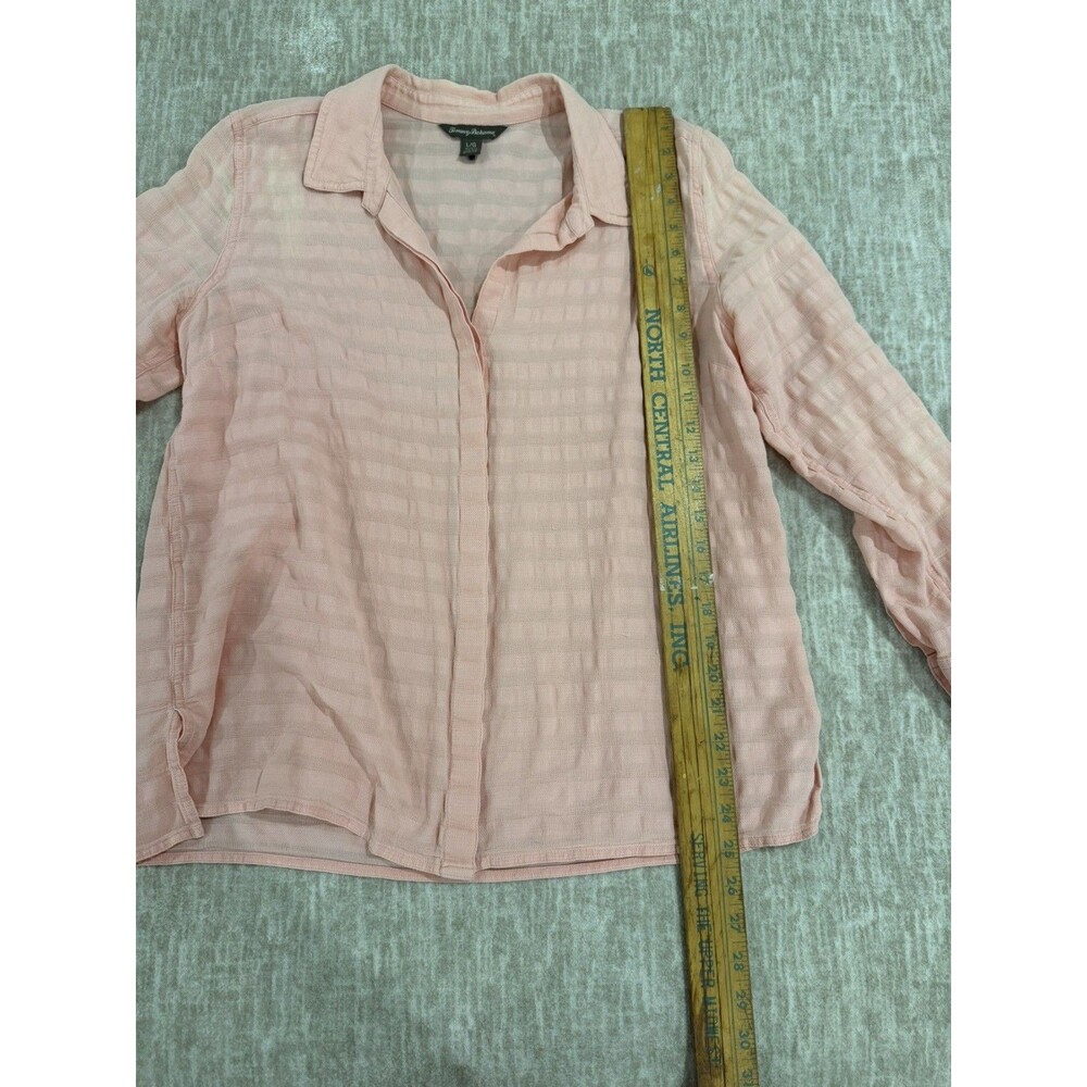 Tommy Bahama Top Womens  button up size large Pink Long Sleeve Cotton - Picture 4 of 10